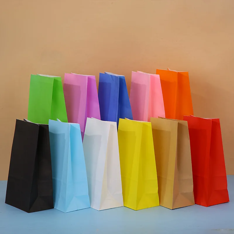 Food Or Snacks - Bolsas de papel Kraft coloridas, bolsa