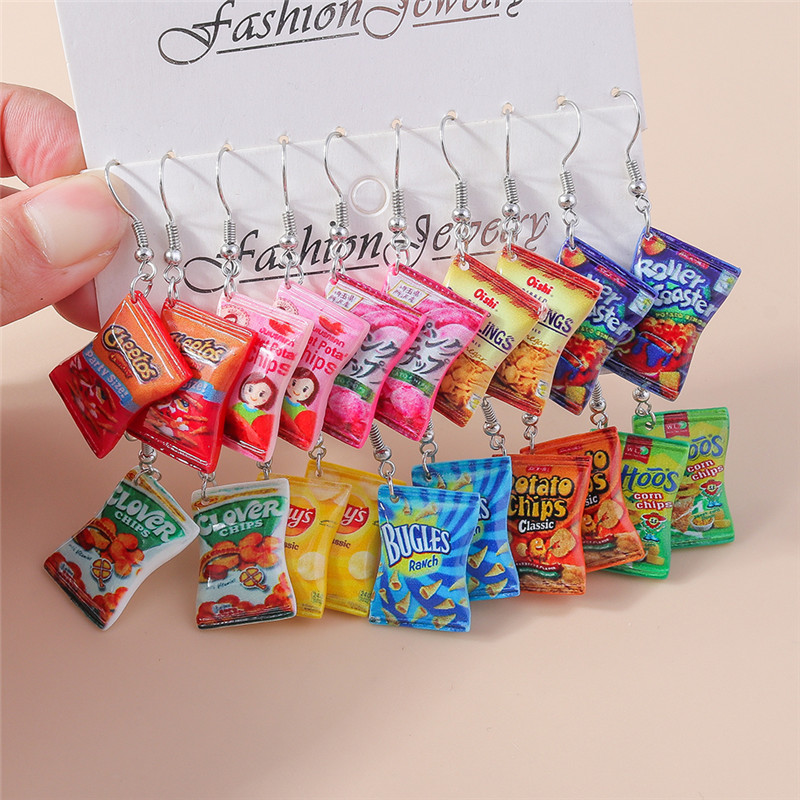 Zinc Food Snacks - Aihua, novedad en moda, pendientes para