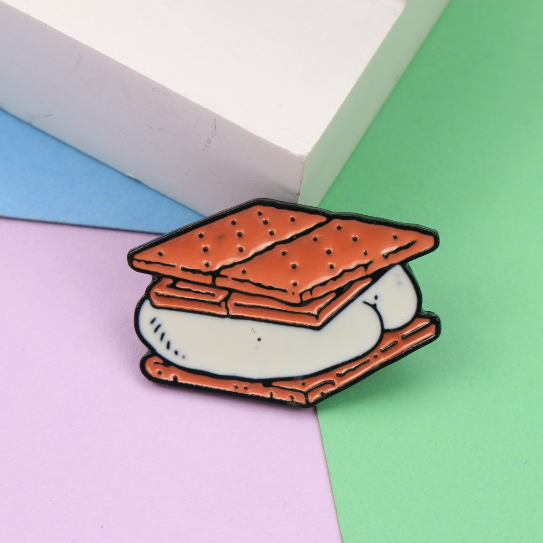Zinc Food Snacks - Broche de esmalte de metal con