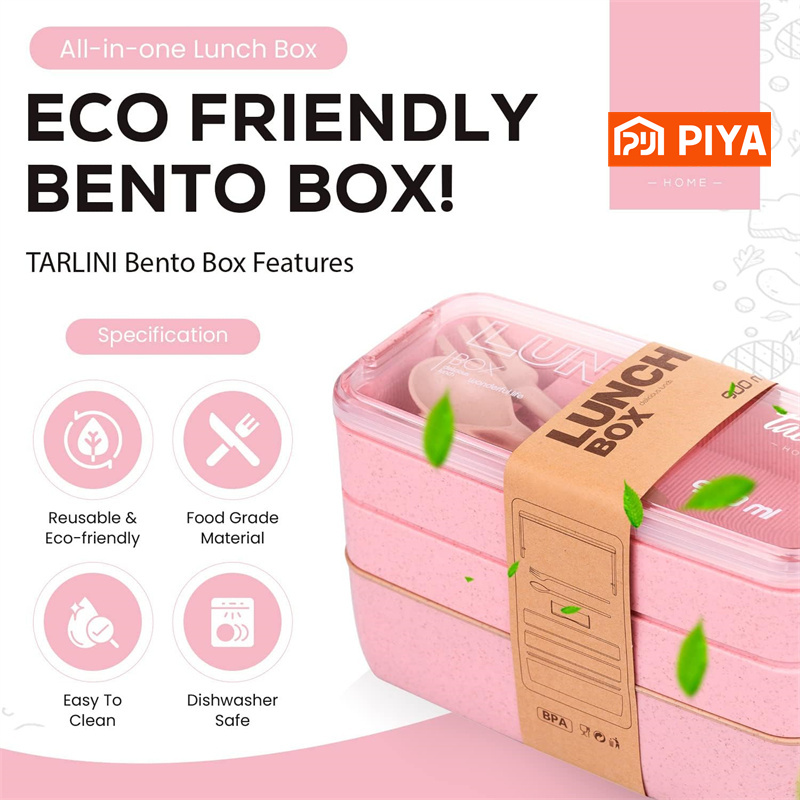 Caja Bento de paja de trigo co - Food Or Snacks reseña y precio