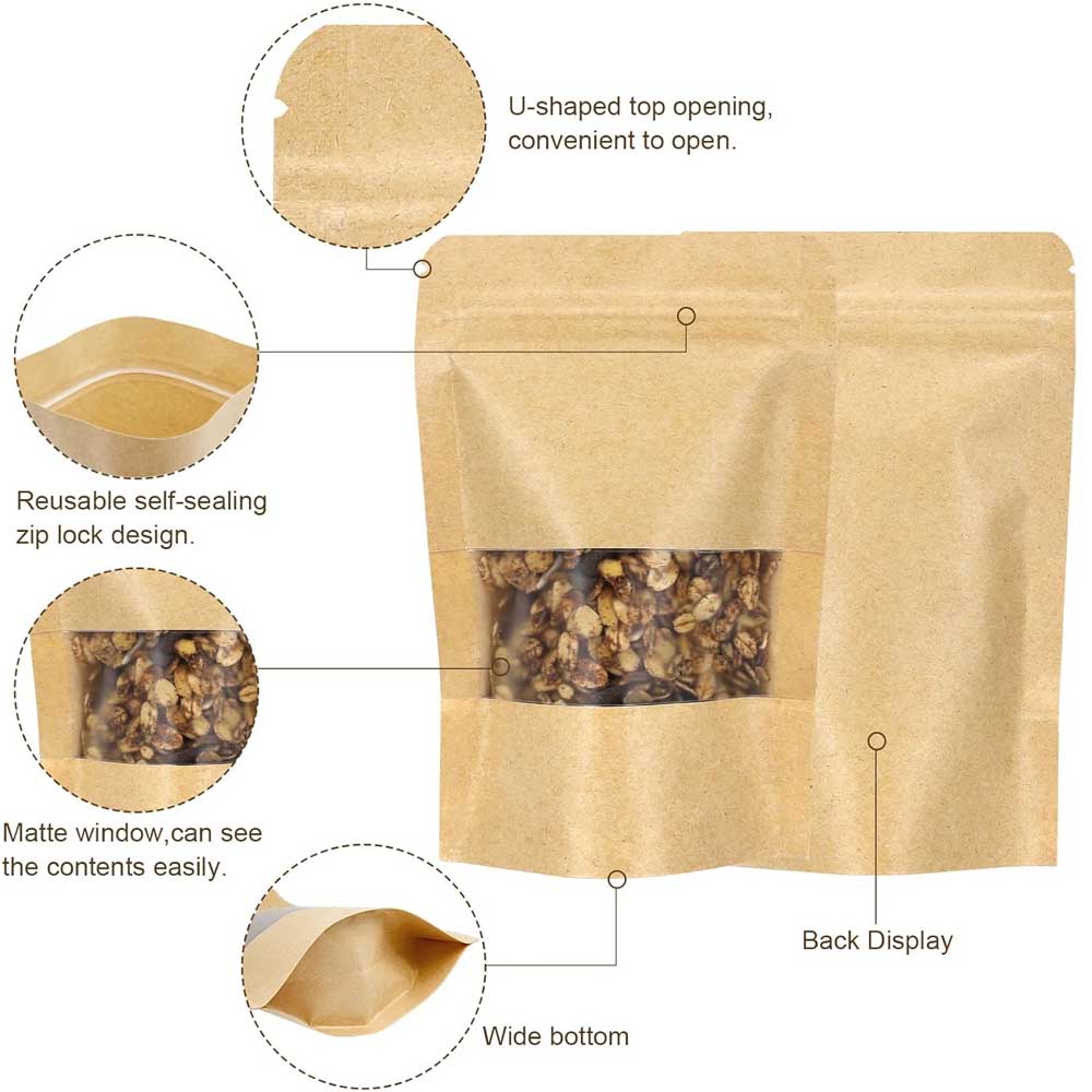 Bolsas de papel Kraft con crem - Food Or Snacks reseña y precio